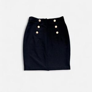 H&M Black Skirt with Gold Button Accents